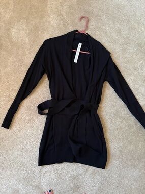 Lululemon Black Wrap Cardigan with Waist Tie